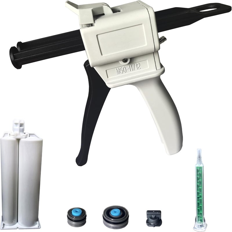 anquanhepro Dispenser Gun, 50ml Dispensing Gun Kit Impression Mixing Dispensing Dispenser AB Gun 1:1/1:2/10:1 or 55ML Single (50ML-2:1) - Image 1